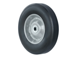 SR1901-16N колесо литое бескамерное для тачек с несимметричной ступицей, металлическим ободом и роликовым подшипником, ось 16 мм