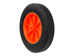 SR 1308-10 колесо литое бескамерное для тачек с симметричной ступицей, пластиковым ободом и втулкой скольжения, ось 10 мм