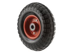 PP 250 колесо литое с протекторной резиной, металлическим ободом и шариковым подшипником, ось 17 мм, без крепления