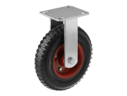 Колесо литое с протекторной резиной, металлическим ободом и шариковым подшипником с неповоротной площадкой PF 200 (200 мм/500 кг)