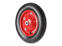 Колесо пневматическое 3.25/3.00-8 с симметричной ступицей, металлическим ободом и шариковым подшипником, ось 16 мм PR 2400-16 (360 мм/180 кг)