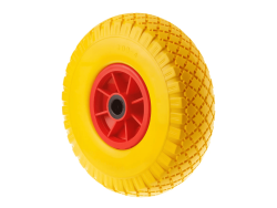 PU 1807-20 колесо пенополиуретановое 3.00-4 с симметричной ступицей, пластиковым ободом и роликовым подшипником, ось 20 мм