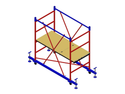 Вышка-тура МЕГА 1М высотой 1.8 м с колесами и винтовыми опорами