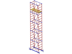 Вышка-тура МЕГА 1М высотой 7.8 м с колесами и винтовыми опорами