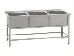Ванна моечная ВМСб-630/3 "Base" (полка с 3-мя отверстиями, борт)
