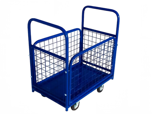 Тележка платформенная ТПС-2/2 600х1000 с сетчатыми бортами