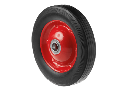 SR1500-20N колесо литое бескамерное для тачек с несимметричной ступицей, металлическим ободом и шариковым подшипником, ось 20 мм