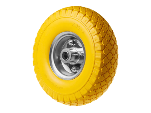 PU 1804-20 колесо пенополиуретановое 3.00-4 с симметричной ступицей, металлическим ободом и шариковым подшипником, ось 20 мм