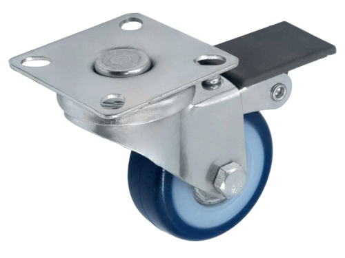 SCvb 25 колесо мебельное с поворотной площадкой и покрытием из поливинилхлорида и тормозом