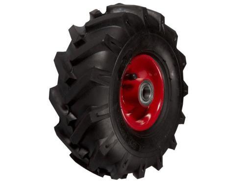 Колесо пневматическое с грунтозахватом 3.00-4 с симметричной ступицей, металлическим ободом и шариковым подшипником, ось 20 мм PR 1806-2 (270 мм/130 кг)