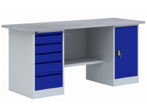 Двухтумбовый металлический верстак ВП-4T/1.9