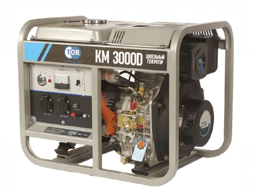 Генератор дизельный TOR KM3000D 3 кВт 220В 15 л с кнопкой запуска