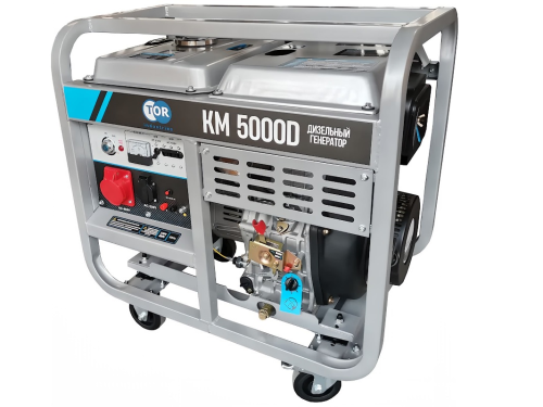 Генератор дизельный TOR KM5000D 5 кВт 220В 15 л с кнопкой запуска
