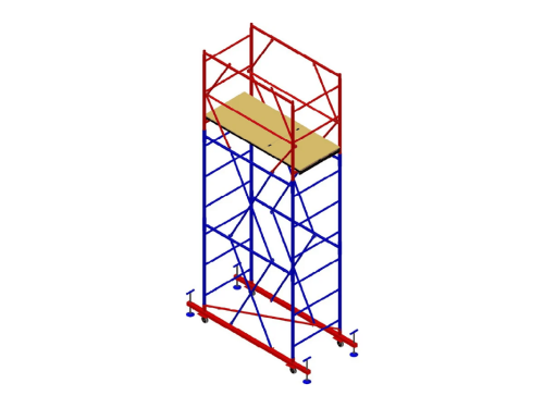 Вышка-тура МЕГА 1 высотой 3.8 м передвижная с ограждением