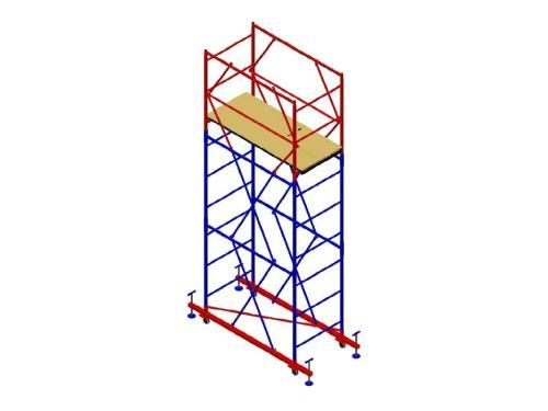 Вышка-тура МЕГА 2 высотой 4 м передвижная с ограждением