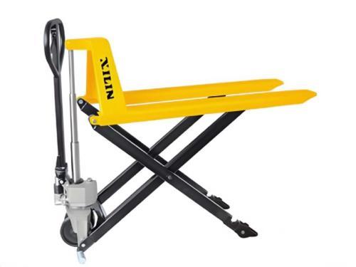 Тележка гидравлическая Xilin JF 1000 с ручным ножничным подъёмом и полиуретановыми колесами 1т