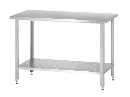 Стол производственный СПРн Norma INOX (полка перфорированная/ножка угловая)