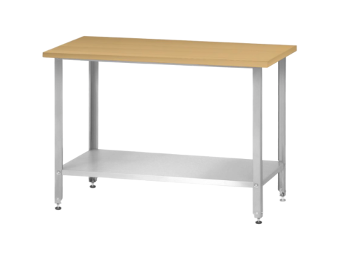 Стол кондитерский СПРн Norma Zn (полка сплошная/ножка угловая)