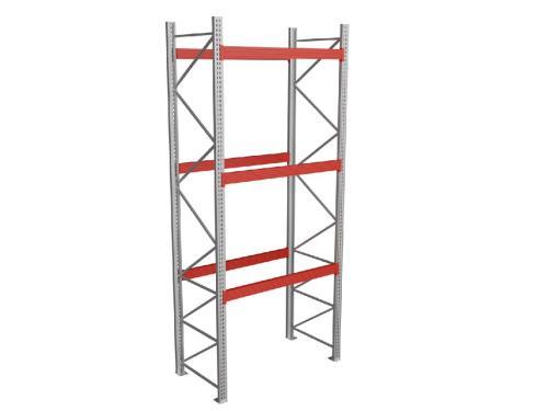 Стеллаж паллетный СТСМ 4000х1800х1000 мм 3 яруса и г/п 6000 кг