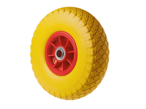 PU 1806-20 колесо пенополиуретановое 3.00-4 с симметричной ступицей, пластиковым ободом и шариковым подшипником, ось 20 мм