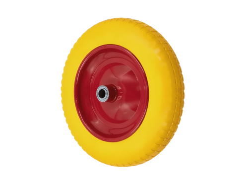 PU 2400-16 колесо пенополиуретановое 3.25/3.00-8 с симметричной ступицей, металлическим ободом и шариковым подшипником, ось 16 мм