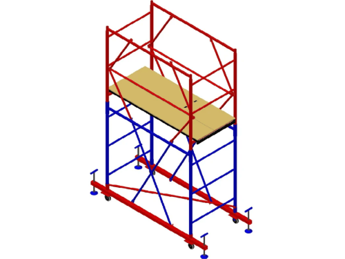 Вышка-тура МЕГА 2 высотой 2.8 м передвижная с ограждением