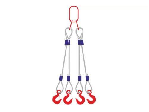 Строп канатный четырехветвевой с четырьмя крюками 4СК