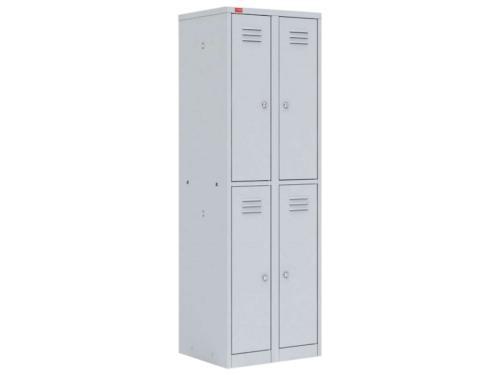 Двухсекционный металлический шкаф для одежды ШРМ-24